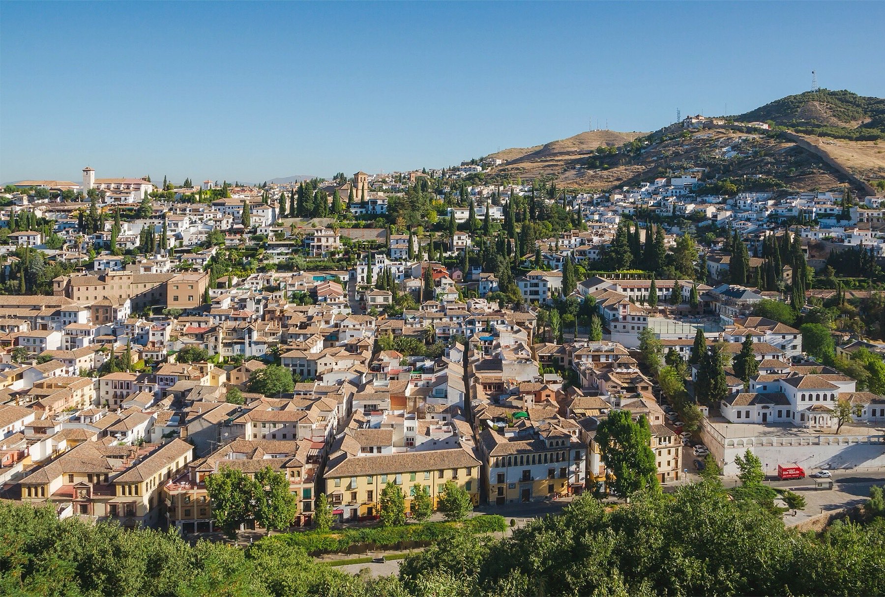 El Albaicín de Granada visto desde la Alhambra