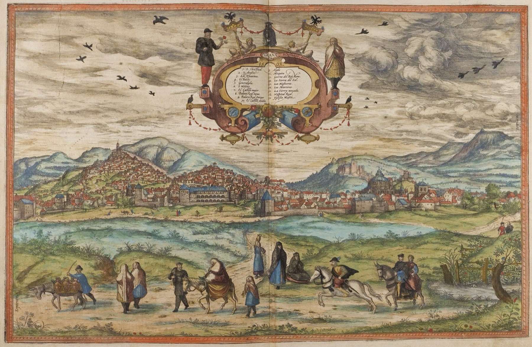 Grabado de Granada de Braun y Hogenberg, 1572